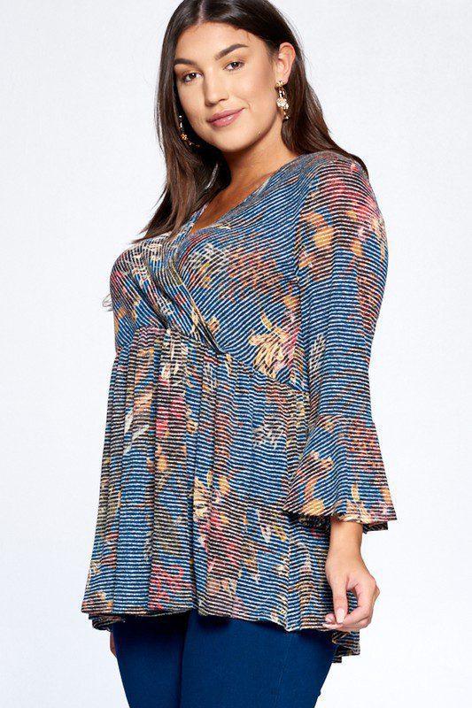 Curvy Abstract Babydoll Top - Southern Sassy Boutique