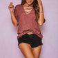 Image: Soild Top With Crisscross Straps Mauve | Southern Sassy Boutique