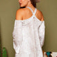 Snake Skin Cold Shoulder Knit Top - Southern Sassy Boutique