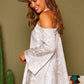 Snake Skin Cold Shoulder Knit Top - Southern Sassy Boutique
