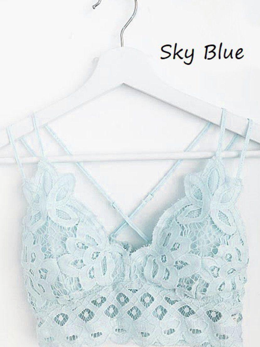 Image: CROCHET LACE BRALETTE Sky Blue | Southern Sassy Boutique