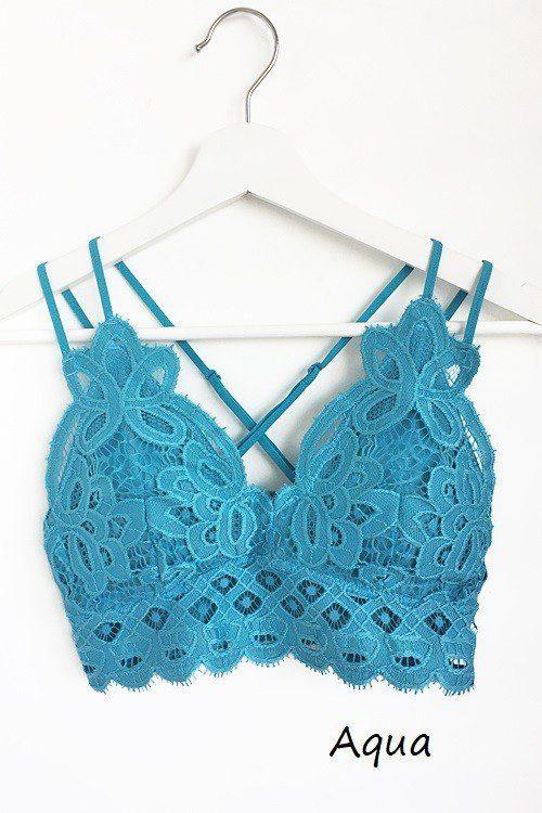 Image: CROCHET LACE BRALETTE Aqua | Southern Sassy Boutique