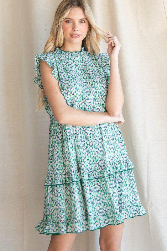 Print Ruffle Tiered Dress - Southern Sassy Boutique