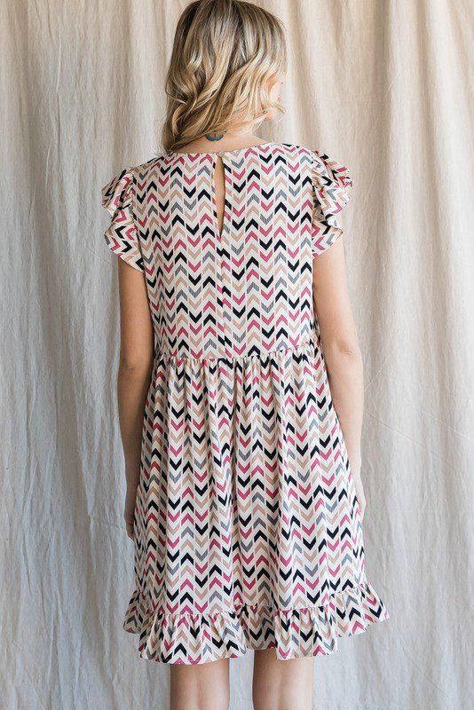 Chevron Pattern Baby Doll Dress - Southern Sassy Boutique