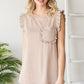 Image: Striped Ruffle Pocket Top Taupe | Southern Sassy Boutique