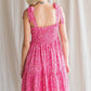 Print Shoulder Tie Smocked Dress - Southern Sassy Boutique