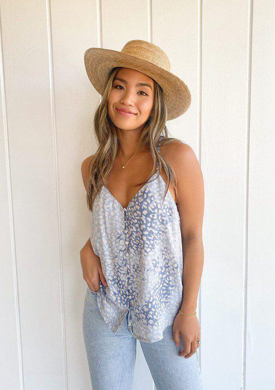 Image: Tie-Dye Cami Top Chambray Sky | Southern Sassy Boutique