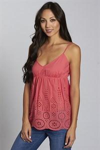 Image: Spaghetti Strap Empire Top Coral | Southern Sassy Boutique