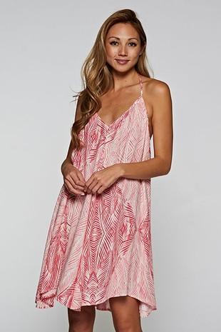 Image: Printed Flowy Halter Dress Raspberry Combo | Southern Sassy Boutique