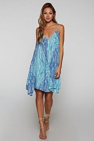 Image: Printed Flowy Halter Dress Ocean/Seafoam | Southern Sassy Boutique