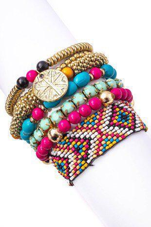 Image: Beaded Layered Coin Bracelet Multi | Southern Sassy Boutique