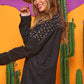 Oversized Frayed Jacket With Studs - Southern Sassy Boutique