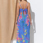 Laced Slit Floral Print Maxi Dress - Southern Sassy Boutique