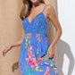 Laced Slit Floral Print Maxi Dress - Southern Sassy Boutique
