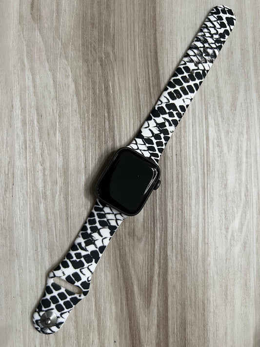 Snake Skin Print Silicone Apple Watch Band - Southern Sassy Boutique