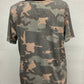 Camo Print Top Gold Sequins