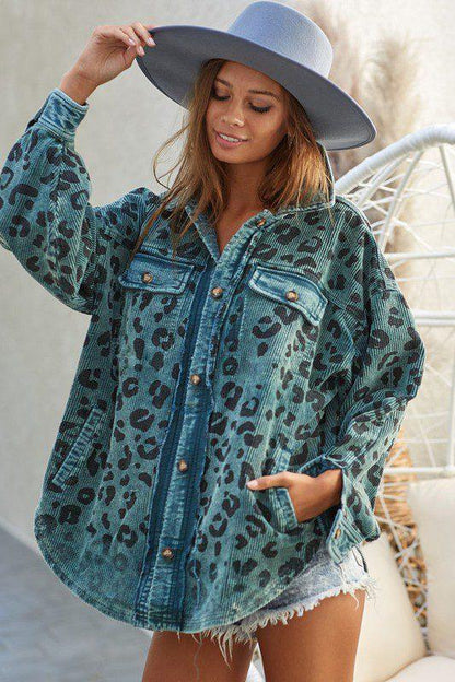 Image: Vintage Washed Jacket Vintage Teal | Southern Sassy Boutique