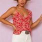 Ruffled Floral Print Tank Top - Southern Sassy Boutique