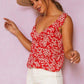 Ruffled Floral Print Tank Top - Southern Sassy Boutique
