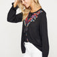 Long Sleeve Embroided Top - Southern Sassy Boutique