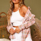 Long Sleeve Multi Color Button Down Flannet Shirt With Frayed Trim - Southern Sassy Boutique