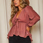 Bow Tie Smocked Blouse - Southern Sassy Boutique