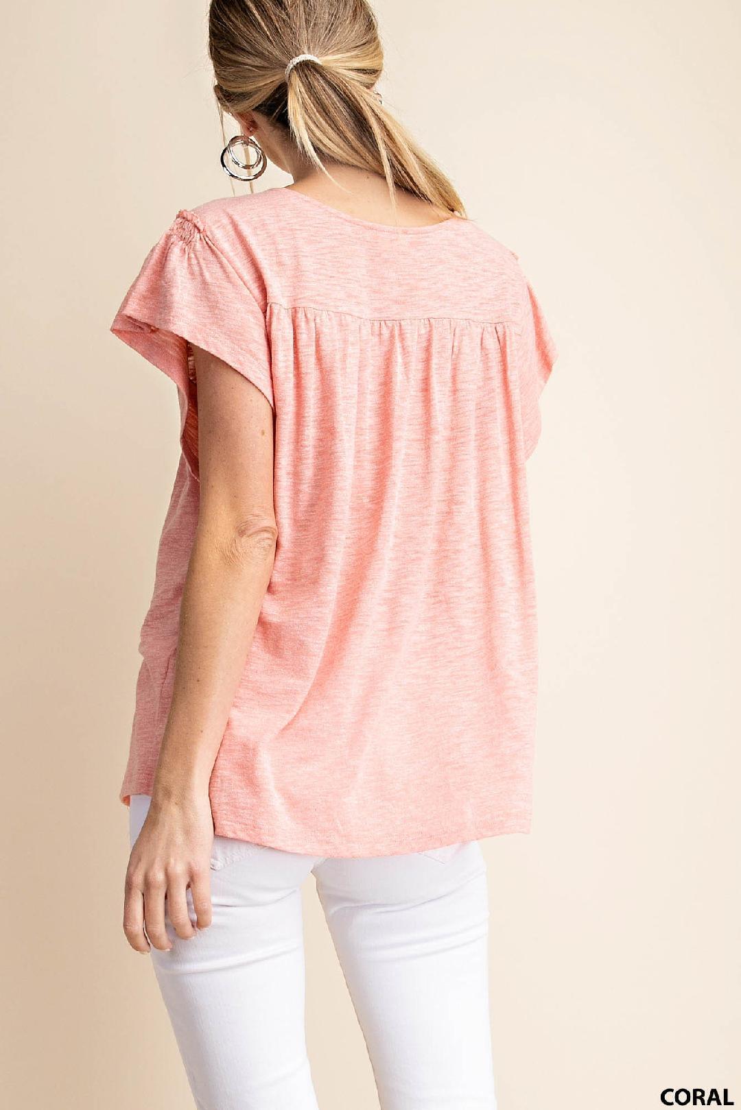 Lace Trimmed Top - Southern Sassy Boutique