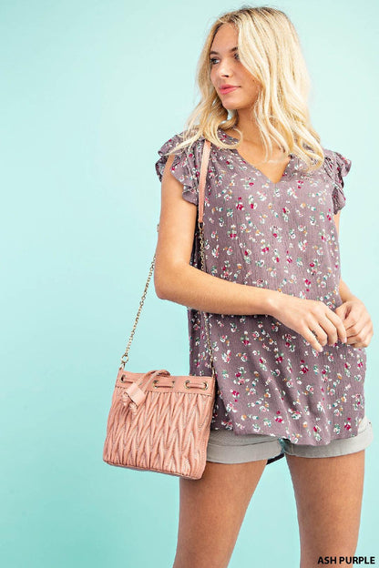 Image: Shoulder York Top Ash Purple | Southern Sassy Boutique