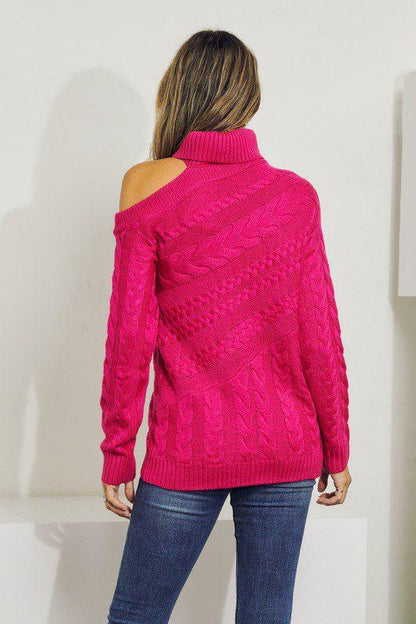 Cold Shoulder Sweater - Southern Sassy Boutique