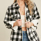 Image: Buffalo Plaid Flannel Jacket Black White Plaid | Southern Sassy Boutique