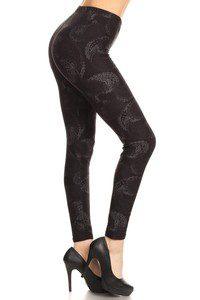 Image: Graphic Faded Paisley Leggings Paisley/Black | Southern Sassy Boutique