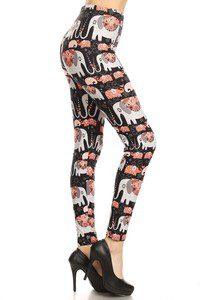 Image: Graphic Elephant Legging Elephant/Black | Southern Sassy Boutique