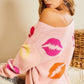 Hot Lip V-Neck Sweater - Southern Sassy Boutique