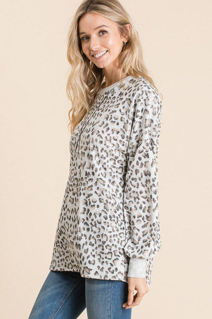 Animal Print Knit Top - Southern Sassy Boutique