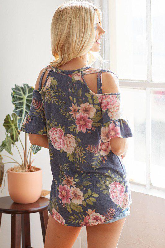 Floral Print Off Shoulder Top - Southern Sassy Boutique