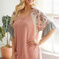 V-Neck Color Block Waffle Top - Southern Sassy Boutique