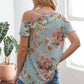 Floral Print Cold Shoulder Top - Southern Sassy Boutique