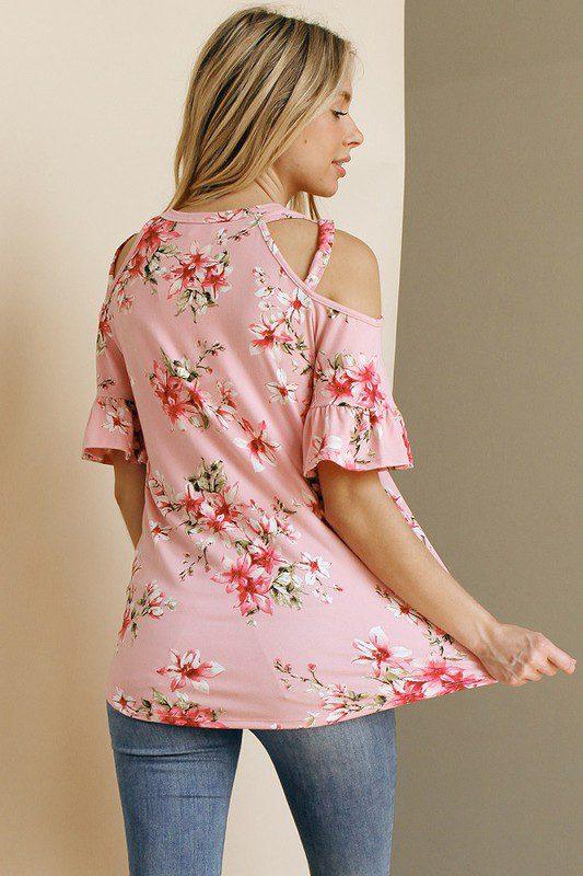 Floral Print Off Shoulder Top - Southern Sassy Boutique