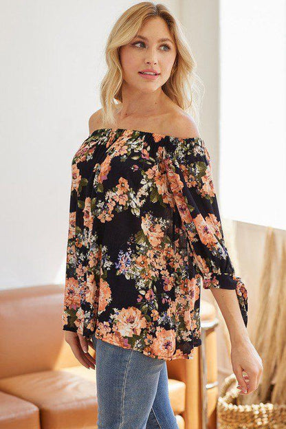 Floral Off Shoulder Top - Southern Sassy Boutique