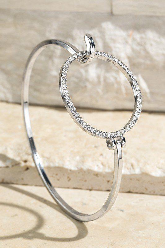 Image: Crystal Open Circle Bracelet Silver | Southern Sassy Boutique