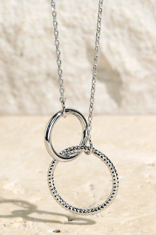 Image: Inter Link Ring Charm Necklace Silver | Southern Sassy Boutique