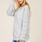 Soft Sweatshirt with Tie Sleeves - Southern Sassy Boutique