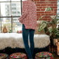 Floral Print Ruffle Long Sleeve Knit Top - Southern Sassy Boutique