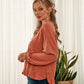 Solid Print Ruffle Long Sleeve Knit Top - Southern Sassy Boutique