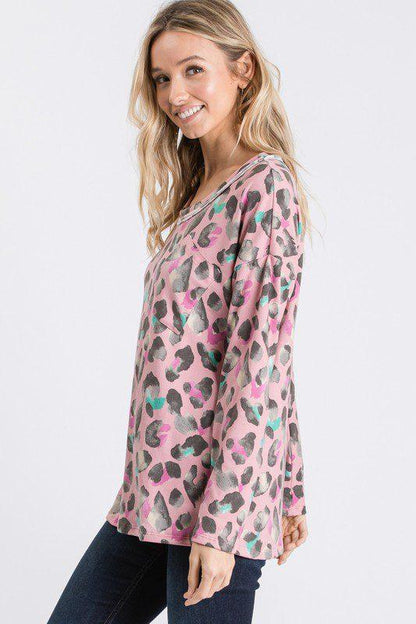 Animal Print Long Sleeve Top - Southern Sassy Boutique