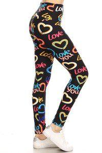 Image: Graphic Heart Leggings Heart/Black | Southern Sassy Boutique