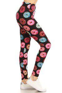 Image: Graphic Donut Leggings Donuts/Black | Southern Sassy Boutique