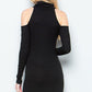 Cold Shoulder Mock Neck Dress - Southern Sassy Boutique