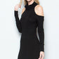 Cold Shoulder Mock Neck Dress - Southern Sassy Boutique