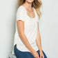 Cage Neck Short Sleeve Top - Southern Sassy Boutique